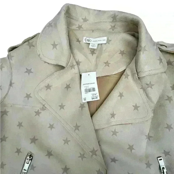 CATO Women's Star Print Moto Jacket - Chic and Stylish - Picture 2 of 5